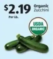 Aldi Organic Zucchini offer