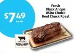 Aldi Fresh Black Angus USDA Choice Beef Chuck Roast offer