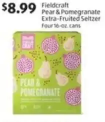 Aldi Fieldcraft Pear & Pomegranate Extra-Fruited Seltzer Four offer