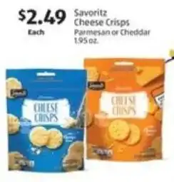 Aldi Savoritz Cheese Crisps Parmesan or Cheddar offer