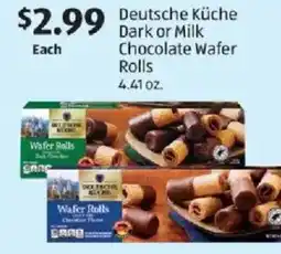 Aldi Deutsche Küche Dark or Milk Chocolate Wafer Rolls offer