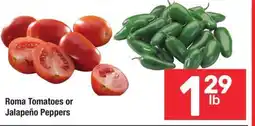 Albertsons Roma Tomatoes or Jalapeño Peppers offer