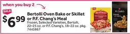 Stop&Shop Bertolli Oven Bake or Skillet or P. F. Chang's Meal offer