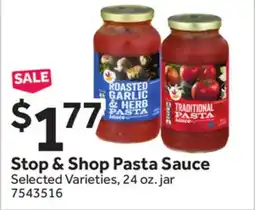 Stop&Shop Stop & Shop Pasta Sauce offer