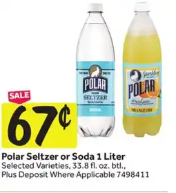Stop&Shop Polar Seltzer or Soda 1 Liter offer