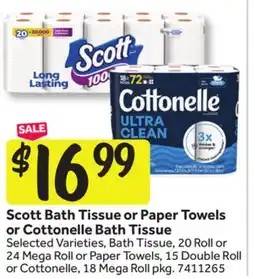 Stop&Shop Scott Bath Tissue or Paper Towels or Cottonelle Bath Tissue offer