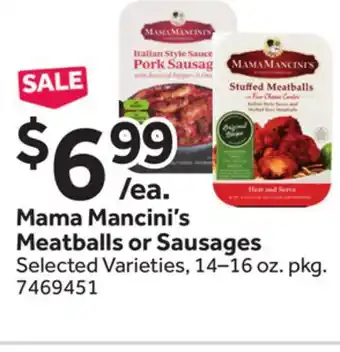 Stop&Shop Mama Mancini's Meatballs or Sausages offer