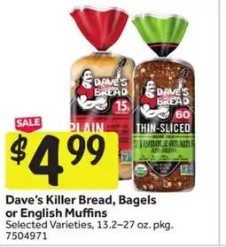 Stop&Shop Dave's Killer Bread, Bagels or English Muffins offer