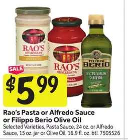 Stop&Shop Rao's Pasta or Alfredo Sauce or Filippo Berio Olive Oil offer