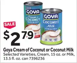Stop&Shop Goya Cream of Coconut or Coconut Milk offer