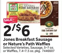Stop&Shop Jones Breakfast Sausage or Nature's Path Waffles offer