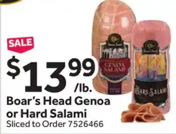 Stop&Shop Boar's Head Genoa or Hard Salami offer