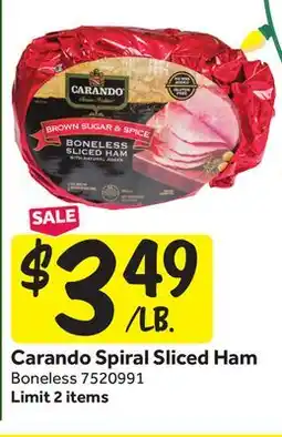 Stop&Shop Carando Spiral Sliced Ham offer