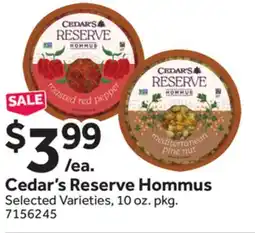 Stop&Shop Cedar's Reserve Hommus offer