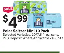 Stop&Shop Polar Seltzer Mini 10 Pack offer