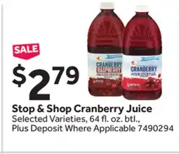Stop&Shop Stop & Shop Cranberry Juice offer