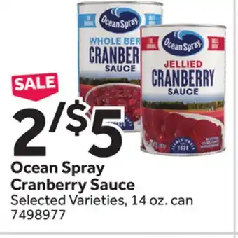 Stop&Shop Ocean Spray Cranberry Sauce offer