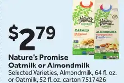Stop&Shop Nature's Promise Oatmilk or Almondmilk offer