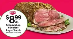 Stop&Shop Stop & Shop Boneless Leg of Lamb offer