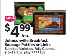Stop&Shop Johnsonville Breakfast Sausage Patties or Links offer