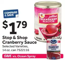 Stop&Shop Stop & Shop Cranberry Sauce offer