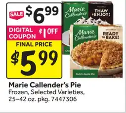 Stop&Shop Marie Callender's Pie offer