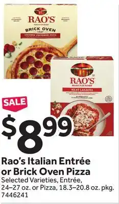 Stop&Shop Rao's Italian Entrée or Brick Oven Pizza offer