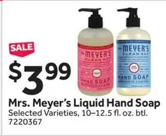 Stop&Shop Mrs. Meyer's Liquid Hand Soap offer