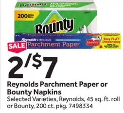 Stop&Shop Reynolds Parchment Paper or Bounty Napkins offer