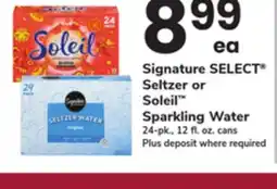 ACME Signature SELECT Seltzer or Soleil Sparkling Water offer
