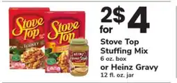 ACME Stove Top Stuffing Mix 6 oz. box or Heinz Gravy 12 fl. oz. jar offer