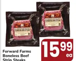 ACME Forward Farms Boneless Beef Strip Steaks offer