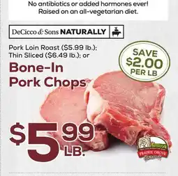 DeCicco & Sons Pork Roast Bone-Pork Chops offer