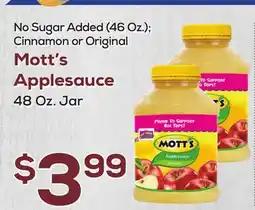 DeCicco & Sons Mott's Applesauce 48 Oz Jar offer
