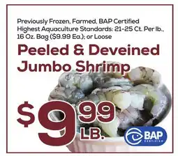 DeCicco & Sons Peeled & Deveined Jumbo Shrimp offer