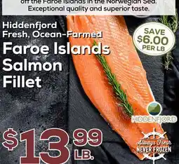 DeCicco & Sons Hiddenfjord Fresh, Ocean-Farmed Faroe Islands Salmon Fillet offer