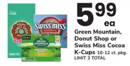ACME Green Mountain, Donut Shop or Swiss Miss Cocoa K-Cups offer
