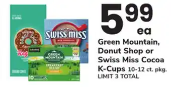 ACME Green Mountain, Donut Shop or Swiss Miss Cocoa K-Cups offer