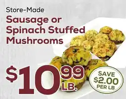 DeCicco & Sons Sausage or Spinach Stuffed Mushrooms offer