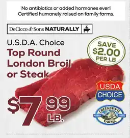 DeCicco & Sons Top Round London Broil or Steak offer