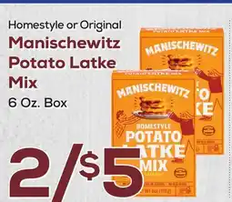 DeCicco & Sons Manischewitz Potato Latke Mix offer
