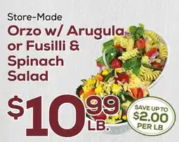 DeCicco & Sons Orzo w/Arugula or Fusilli & Spinach Salad offer