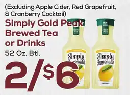 DeCicco & Sons Simply Gold Peak Brewed Tea or Drinks offer