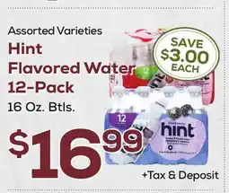 DeCicco & Sons Hint Flavored Water 12-Pack offer