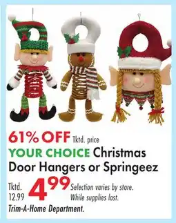Boscov's Christmas Door Hangers or Springeez offer