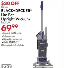 Boscov's BLACK + DECKER Lite Pet Upright Vacuum offer