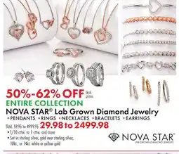 Boscov's NOVA STAR Lab Grown Diamond Jewelry offer