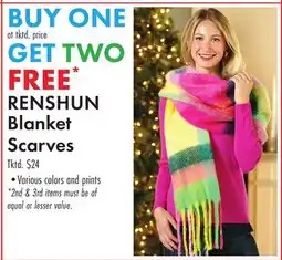 Boscov's RENSHUN Blanket Scarves offer