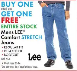Boscov's ENTIRE STOCK Mens LEE Comfort STRETCH Jeans offer