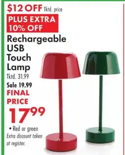 Boscov's Rechargeable USB Touch Lamp offer